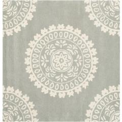 BELLA, GREY / IVORY, 5' X 5' Square, Area Rug, BEL122A-5SQ