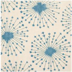 BELLA, BEIGE / BLUE, 5' X 5' Square, Area Rug, BEL123B-5SQ