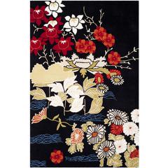 BELLA, BLACK / MULTI, 6' X 9', Area Rug