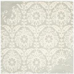 BELLA, LIGHT GREY / IVORY, 5' X 5' Square, Area Rug