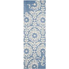 BELLA, LIGHT BLUE / IVORY, 2'-3" X 7', Area Rug, BEL125C-27
