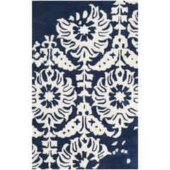 BELLA, NAVY / IVORY, 2'-6" X 4', Area Rug, BEL125D-24