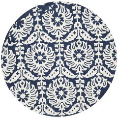 BELLA, NAVY / IVORY, 5' X 5' Round, Area Rug, BEL125D-5R