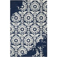 BELLA, NAVY / IVORY, 6' X 9', Area Rug, BEL125D-6