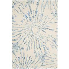 BELLA, DARK BLUE / IVORY, 4' X 6', Area Rug
