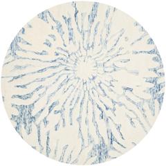 BELLA, DARK BLUE / IVORY, 5' X 5' Round, Area Rug