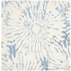 BELLA, DARK BLUE / IVORY, 5' X 5' Square, Area Rug