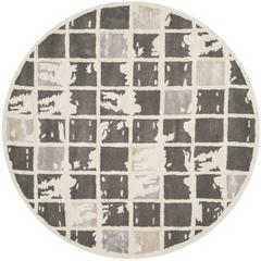BELLA, DARK GREY / IVORY, 5' X 5' Round, Area Rug, BEL130A-5R