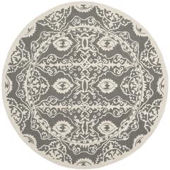 BELLA, DARK GREY / IVORY, 5' X 5' Round, Area Rug, BEL134C-5R