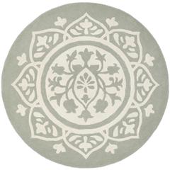 BELLA, GREY / IVORY, 5' X 5' Round, Area Rug, BEL136A-5R