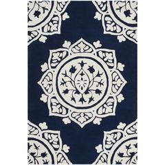 BELLA, NAVY / IVORY, 4' X 6', Area Rug, BEL136B-4