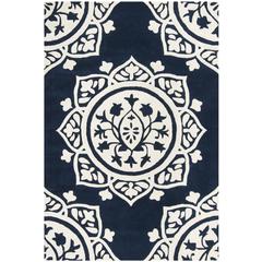 BELLA, NAVY / IVORY, 6' X 9', Area Rug, BEL136B-6