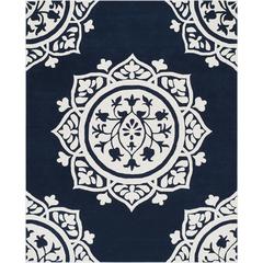 BELLA, NAVY / IVORY, 8' X 10', Area Rug, BEL136B-8