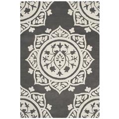 BELLA, DARK GREY / IVORY, 6' X 9', Area Rug, BEL136C-6