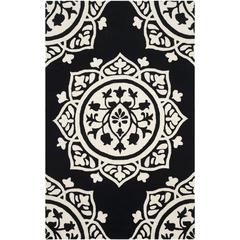 BELLA, BLACK / IVORY, 4' X 6', Area Rug, BEL136D-4