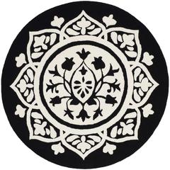 BELLA, BLACK / IVORY, 5' X 5' Round, Area Rug, BEL136D-5R