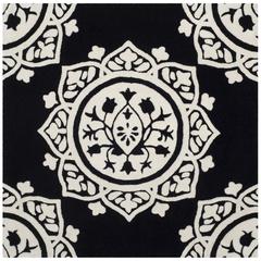 BELLA, BLACK / IVORY, 5' X 5' Square, Area Rug, BEL136D-5SQ