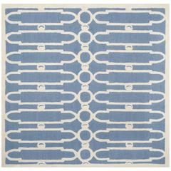 BELLA, BLUE / IVORY, 5' X 5' Square, Area Rug, BEL137A-5SQ