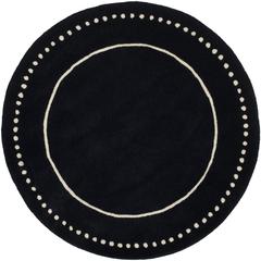 BELLA, BLACK / IVORY, 5' X 5' Round, Area Rug, BEL151E-5R