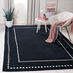 BELLA, BLACK / IVORY, 6' X 9', Area Rug, BEL151E-6