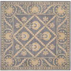 BELLA, BLUE / GOLD, 5' X 5' Square, Area Rug