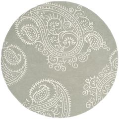 BELLA, GREY / IVORY, 5' X 5' Round, Area Rug, BEL153A-5R