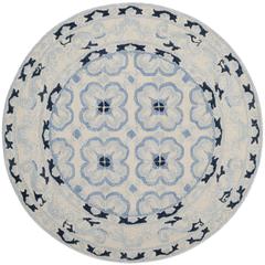 BELLA, IVORY / BLUE, 5' X 5' Round, Area Rug, BEL154A-5R