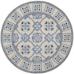 BELLA, IVORY / BLUE, 5' X 5' Round, Area Rug, BEL155A-5R