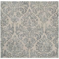 BELLA, IVORY / SILVER, 5' X 5' Square, Area Rug