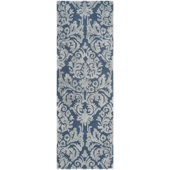 BELLA, NAVY / GREY, 2'-3" X 7', Area Rug