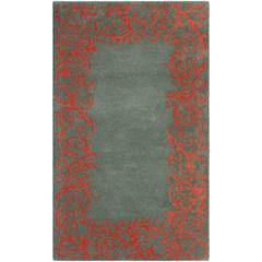 BELLA, BLUE / CORAL, 2'-6" X 4', Area Rug
