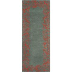 BELLA, BLUE / CORAL, 2'-3" X 7', Area Rug