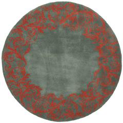 BELLA, BLUE / CORAL, 5' X 5' Round, Area Rug