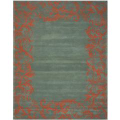 BELLA, BLUE / CORAL, 8' X 10', Area Rug