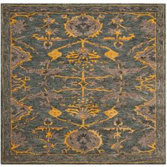 BELLA, BLUE GREY / GOLD, 5' X 5' Square, Area Rug