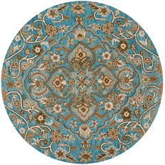 BELLA, BLUE / TAUPE, 5' X 5' Round, Area Rug