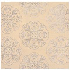 BELLA, BEIGE / SILVER, 6' X 6' Square, Area Rug
