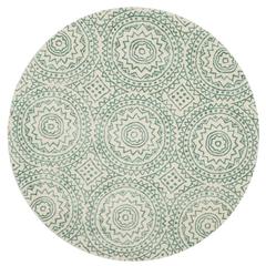 BELLA, IVORY / BLUE, 5' X 5' Round, Area Rug, BEL915A-5R