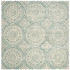 BELLA, IVORY / BLUE, 5' X 5' Square, Area Rug, BEL915A-5SQ
