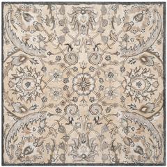 BELLA, BEIGE / MULTI, 5' X 5' Square, Area Rug