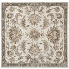 BELLA, IVORY / LIGHT GREY, 5' X 5' Square, Area Rug