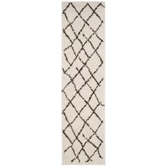 BERBER SHAG, CREME / BROWN, 2'-3" X 8', Area Rug