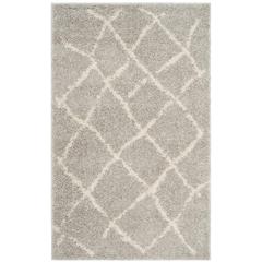 BERBER SHAG, LIGHT GREY / CREAM, 3' X 5', Area Rug, BER162B-3