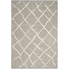 BERBER SHAG, LIGHT GREY / CREAM, 4' X 6', Area Rug, BER162B-4