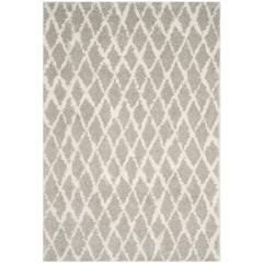 BERBER SHAG, LIGHT GREY / CREAM, 4' X 6', Area Rug, BER163B-4