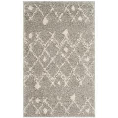 BERBER SHAG, LIGHT GREY / CREAM, 3' X 5', Area Rug, BER164B-3