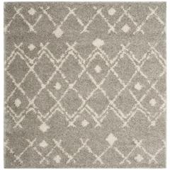 BERBER SHAG, LIGHT GREY / CREAM, 5'-1" X 5'-1" Square, Area Rug, BER164B-5SQ