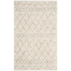 BERBER SHAG, CREAM / LIGHT GREY, 3' X 5', Area Rug, BER165C-3