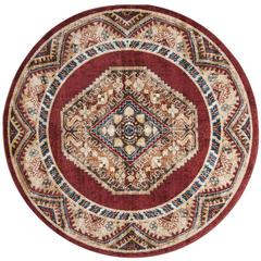 BIJAR, RED / RUST, 6'-7" X 6'-7" Round, Area Rug