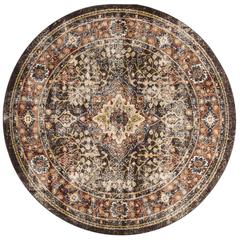 BIJAR, BROWN / RUST, 6'-7" X 6'-7" Round, Area Rug